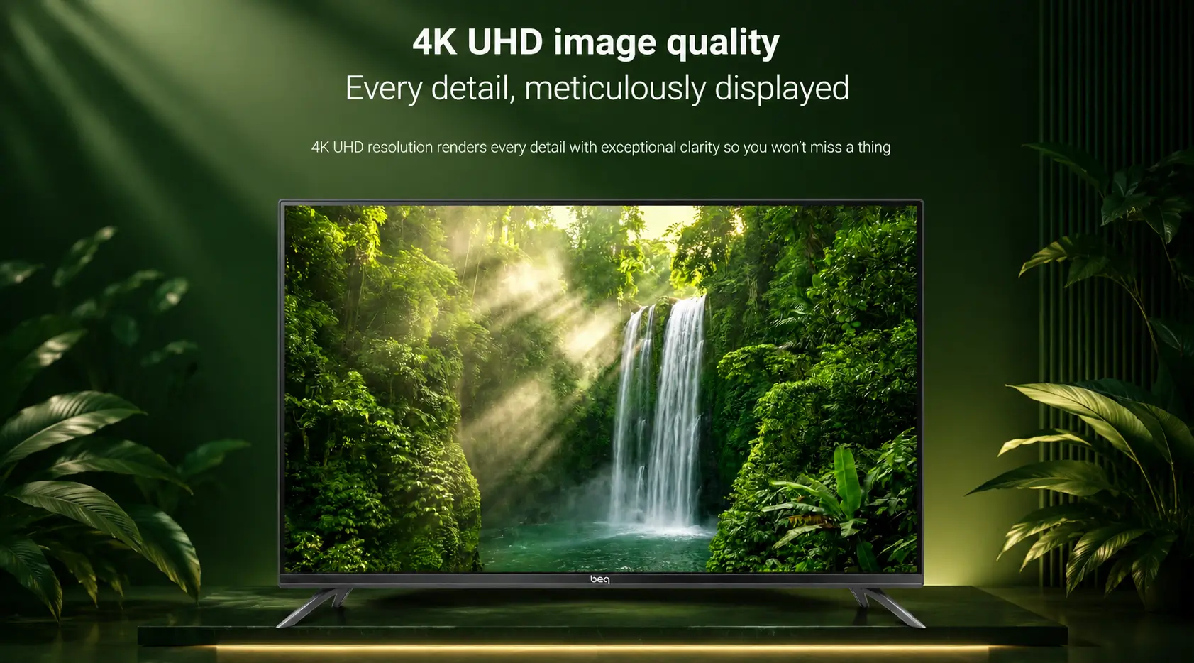 Smart TV BEQ 55 pouces 4K avec écran sans bords