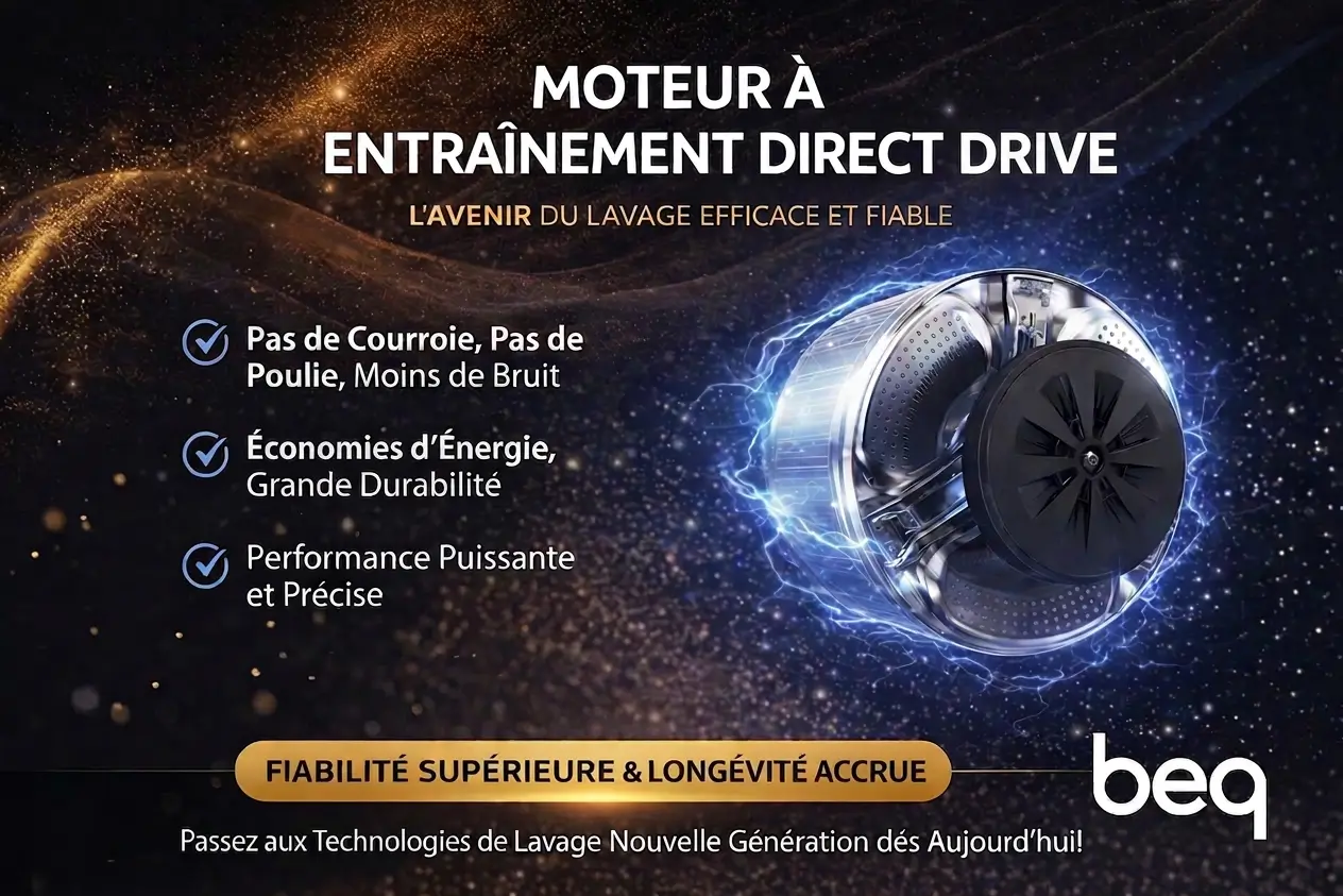Lave-linge 12 kg avec moteur Direct Drive silencieux, durable et économe en énergie