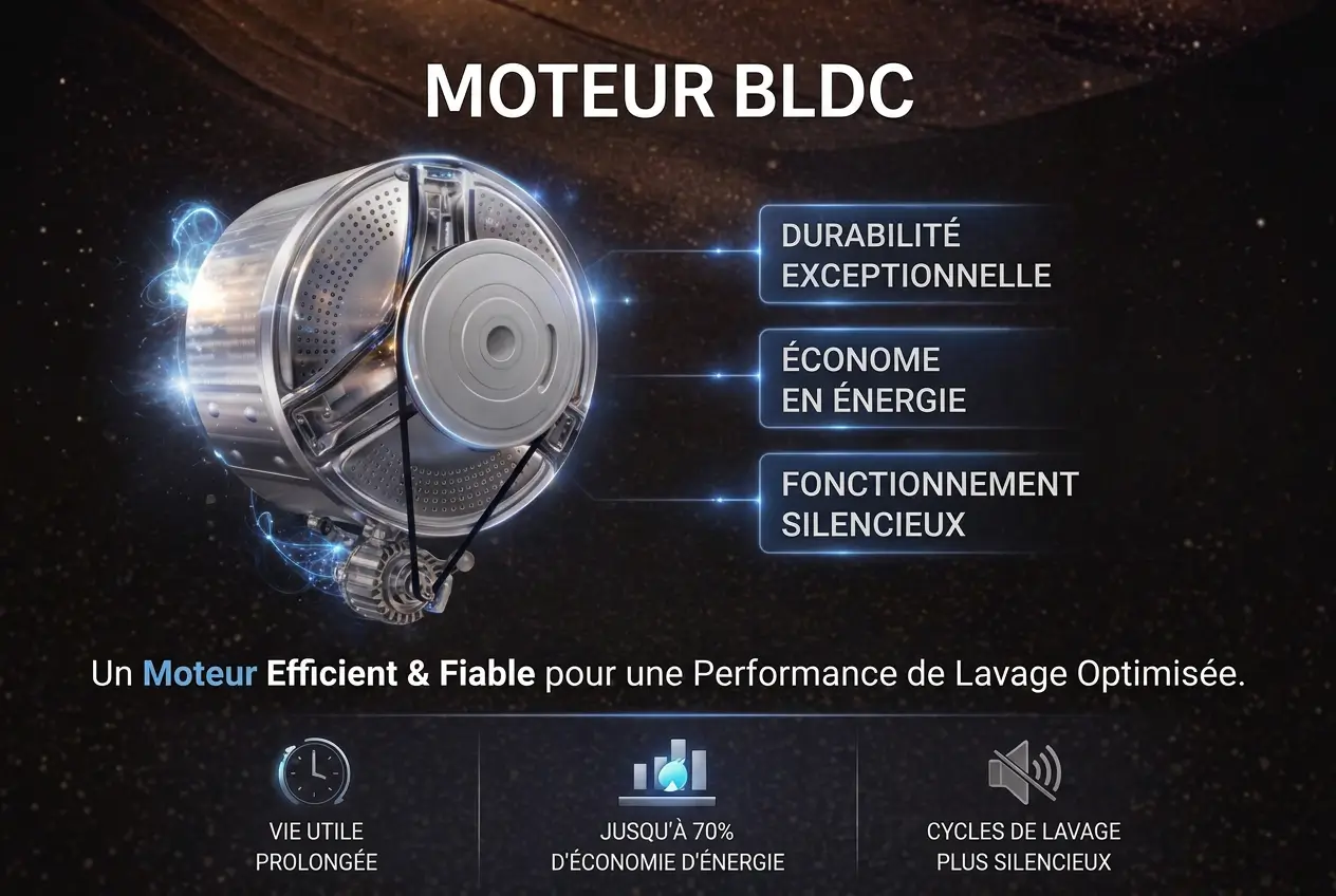 Moteur BLDC Inverter de la machine a laver 8 kilos BEQ avec 10 ans de garantie